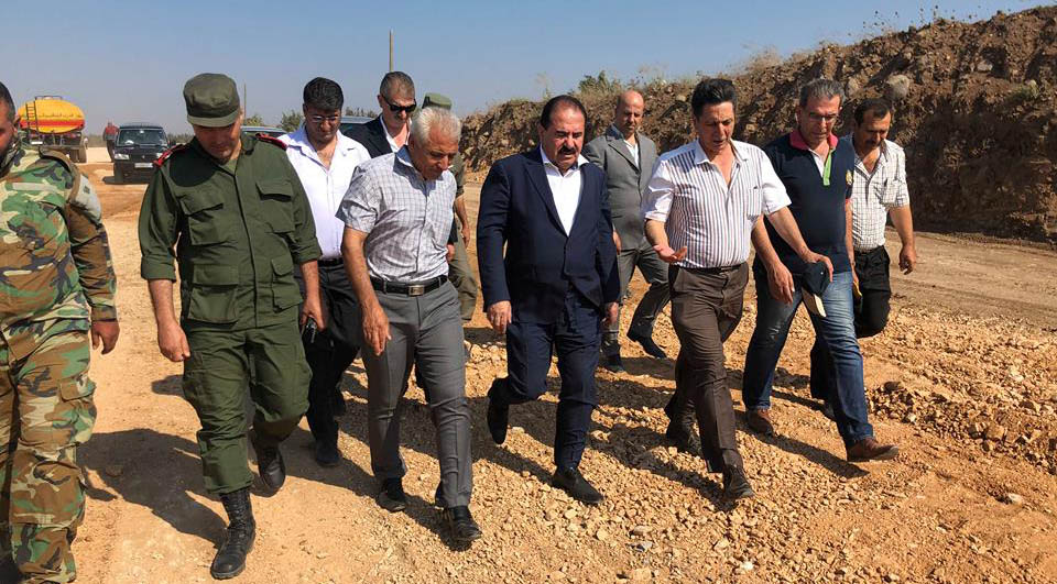 وزير النقل في جولة ميدانية يتفقد من خلالها مراحل تنفيذ نفق (خربة غازي) على أوتوستراد حمص- طرطوس